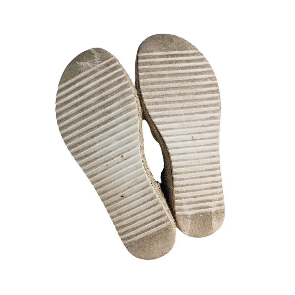 Unbranded Platform Espadrille Sandals Women Sz 8.5 Black Summer Boho Comfort